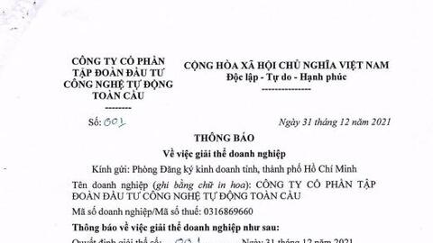 "Siêu doanh nghiệp" vốn 500.000 tỷ đồng giải thể