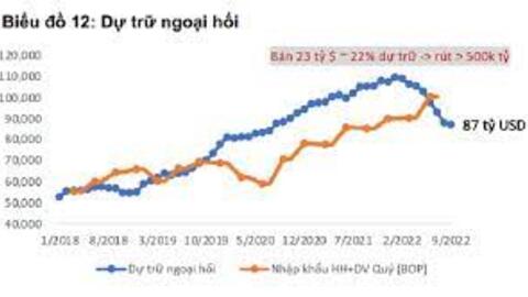 Dự trữ ngoại hối quốc tế giảm khá sâu trong quý III/2022