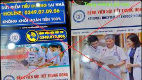 Cảnh báo giả mạo trang thông tin của BV Nội tiết Trung ương để lừa đảo