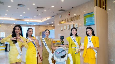 Thí sinh Hoa hậu Hoàn vũ Việt Nam trải nghiệm tại Nam A Bank