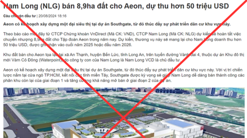 Nam Long lên tiếng về thông tin hợp tác cùng Tập đoàn Aeon