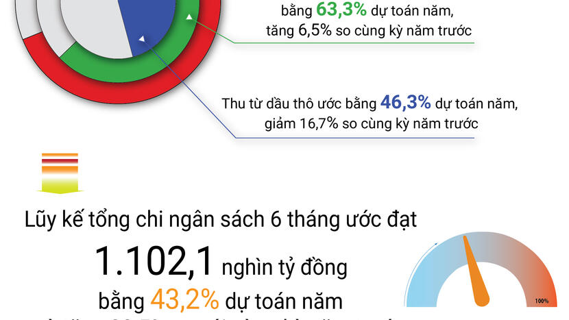 INFOGRAPHIC: Tổng quan ngân sách nhà nước 6 tháng năm 2025