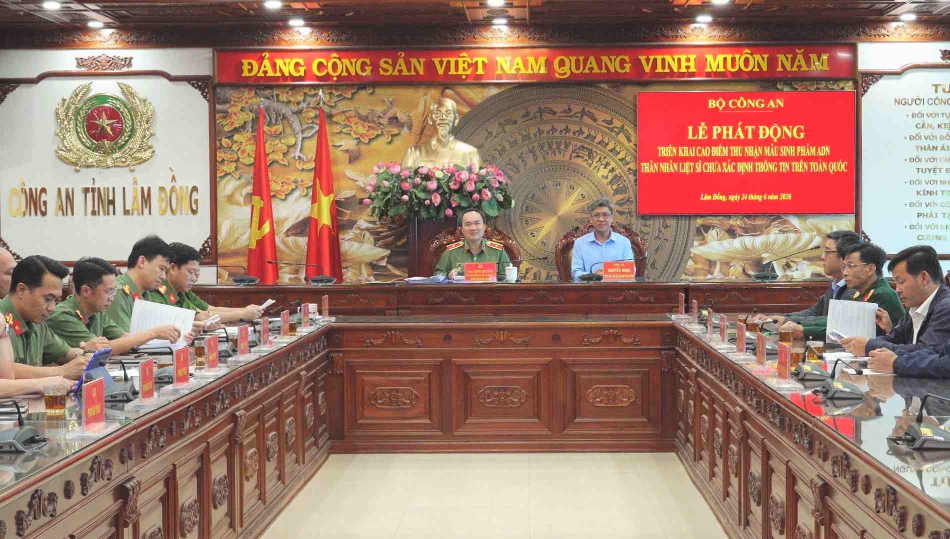 Toàn cảnh Lễ phát động tại điểm cầu Công an tỉnh Lâm Đồng. Ảnh: Nhật Minh