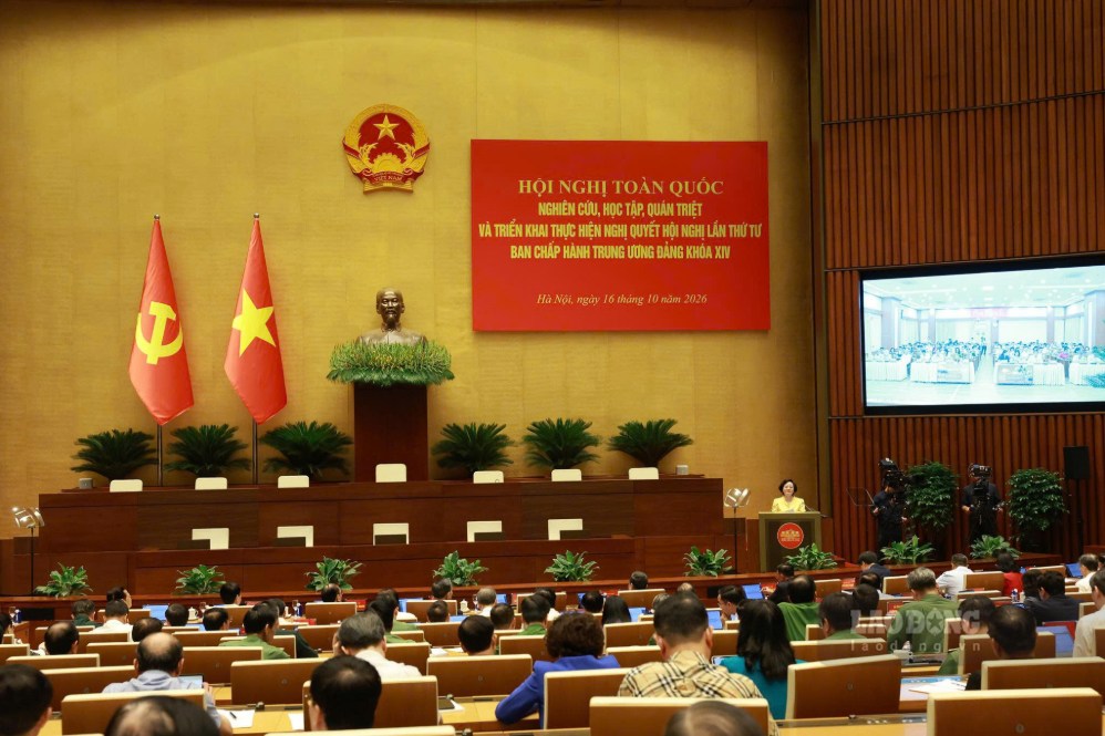 Hội nghị toàn quốc nghiên cứu, học tập, quán triệt và triển khai thực hiện Nghị quyết Hội nghị Trung ương 4 khóa XIV. Ảnh: Hải Nguyễn