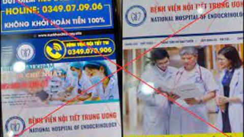 Cảnh báo giả mạo trang thông tin của BV Nội tiết Trung ương để lừa đảo