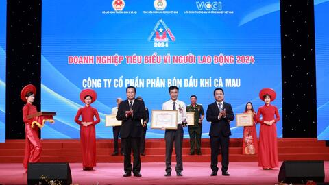 Phân bón Cà Mau đoạt doanh nghiệp tiêu biểu vì người lao động 2024