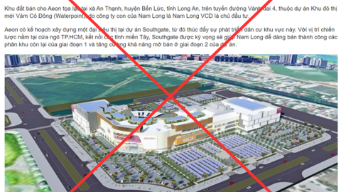 Nam Long lên tiếng về thông tin hợp tác cùng Tập đoàn Aeon