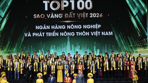 Agribank vinh dự Giải thưởng Sao Vàng đất Việt năm 2024