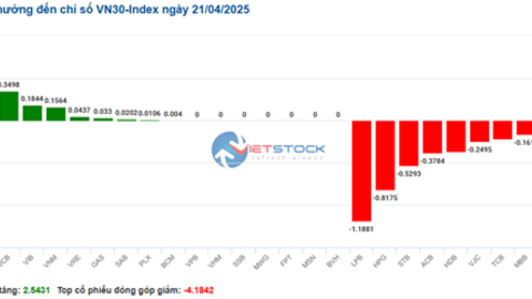 Nhịp đập Thị trường 21/04: Nhóm bất động sản và tài chính dần kém sắc, VN-Index lao dốc