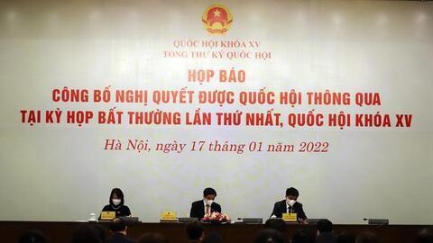 Công bố Nghị quyết số 46/2022/QH15 Kỳ họp bất thường lần thứ Nhất, Quốc hội khóa XV