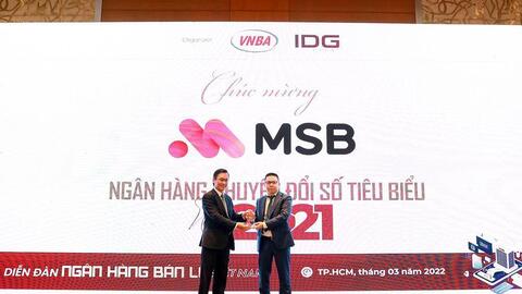 MSB nhận giải thưởng "Ngân hàng chuyển đổi số tiêu biểu"