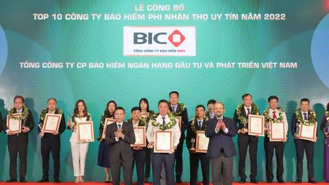 BIC là 1 trong 6 công ty bảo hiểm phi nhân thọ uy tín nhất Việt Nam năm 2022