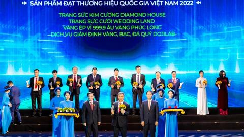 Tập đoàn DOJI 12 năm liên tiếp được công nhận Thương hiệu Quốc gia Việt Nam
