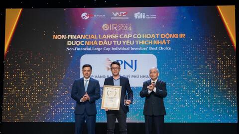 PNJ vào top 3 doanh nghiệp được nhà đầu tư yêu thích nhất năm 2024