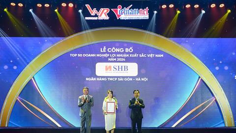 5 năm liên tiếp, SHB trong TOP 50 doanh nghiệp lợi nhuận xuất sắc Việt Nam