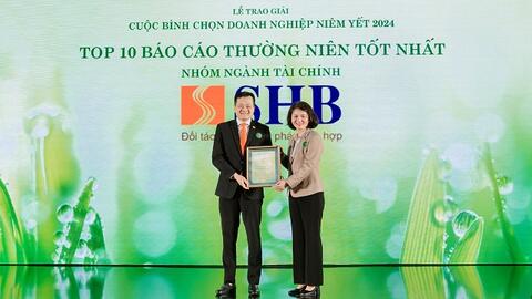 SHB lần thứ 4 được vinh danh trong TOP 10 doanh nghiệp có Báo cáo thường niên tốt nhất ngành Tài chính