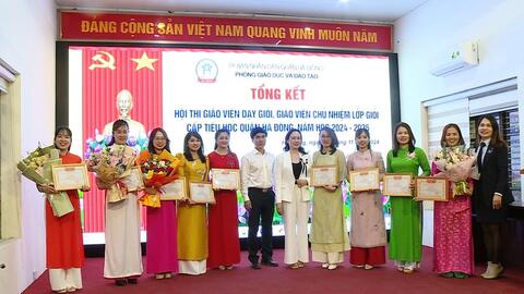 18 cô giáo giành giải Nhất thi giáo viên dạy giỏi quận Hà Đông