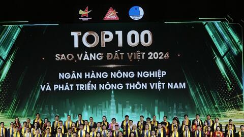 Agribank vinh dự Giải thưởng Sao Vàng đất Việt năm 2024