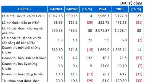 SSI ước lãi trước thuế hợp nhất 2024 đạt 3.5 ngàn tỷ đồng