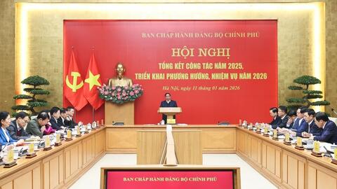 Đảng ủy Chính phủ tạo bước chuyển mạnh mẽ năm 2025, đặt nền tảng cho mục tiêu bứt phá năm 2026