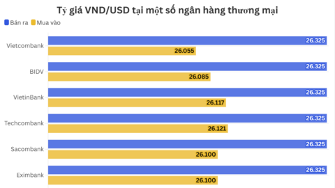 Ngày 19/3: Tỷ giá trung tâm tăng 5 đồng