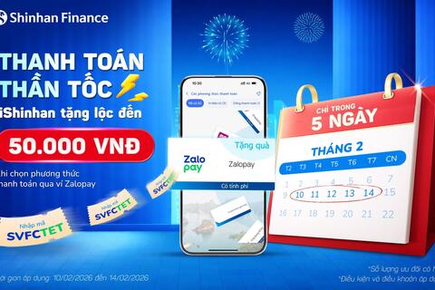 Duy nhất 5 “ngày vàng”: Shinhan Finance tung ưu đãi giảm ngay 50.000 đồng