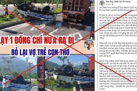 Bác tin giả về việc CSGT hy sinh khi truy đuổi người vi phạm ở Quy Nhơn