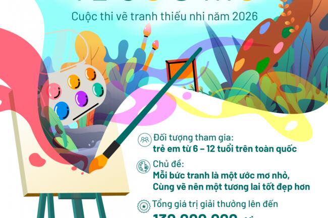 BIDV phát động cuộc thi vẽ tranh thiếu nhi “Cùng BIDV vẽ ước mơ”