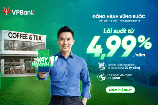VPBank ra mắt gói ưu đãi lãi suất vay sản xuất kinh doanh từ 4,99%/năm