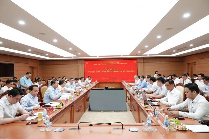 Đoàn Kiểm tra, giám sát số 12 làm việc với Ban Thường vụ Đảng uỷ Bộ Tài chính