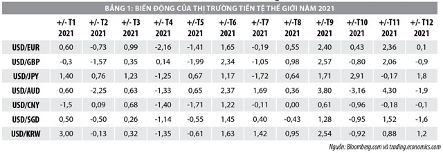 Thị trường tiền tệ thế giới năm 2021 và vấn đề đặt ra năm 2022 - Ảnh 1