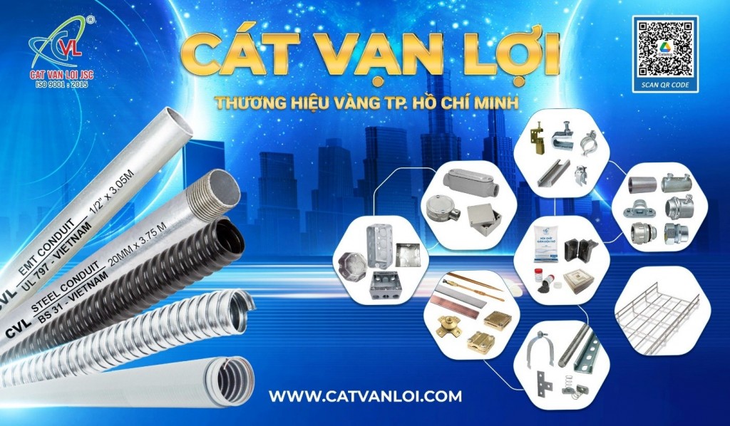 Các sản phẩm vật tư cơ điện và phụ kiện do Cát Vạn Lợi sản xuất đạt chuẩn quốc tế