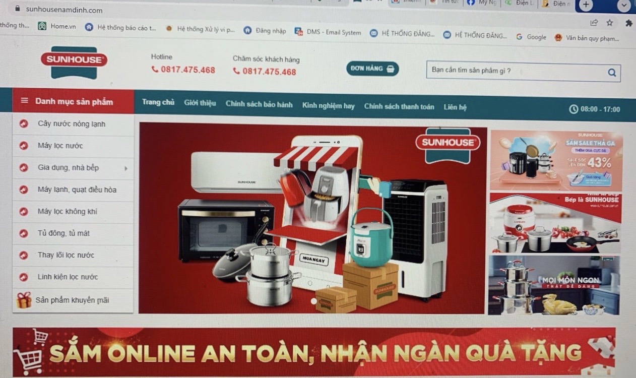 Hình ảnh về Website vi phạm được Lực lượng Quản lý thị trường Nam Định phát hiện xử phạt.