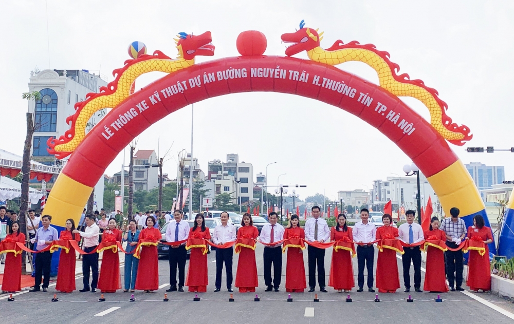 Phó Bí thư Thành ủy Hà Nội Nguyễn Ngọc Tuấn dự lễ thông xe kỹ thuật đường Nguyễn Trãi - huyện Thường Tín