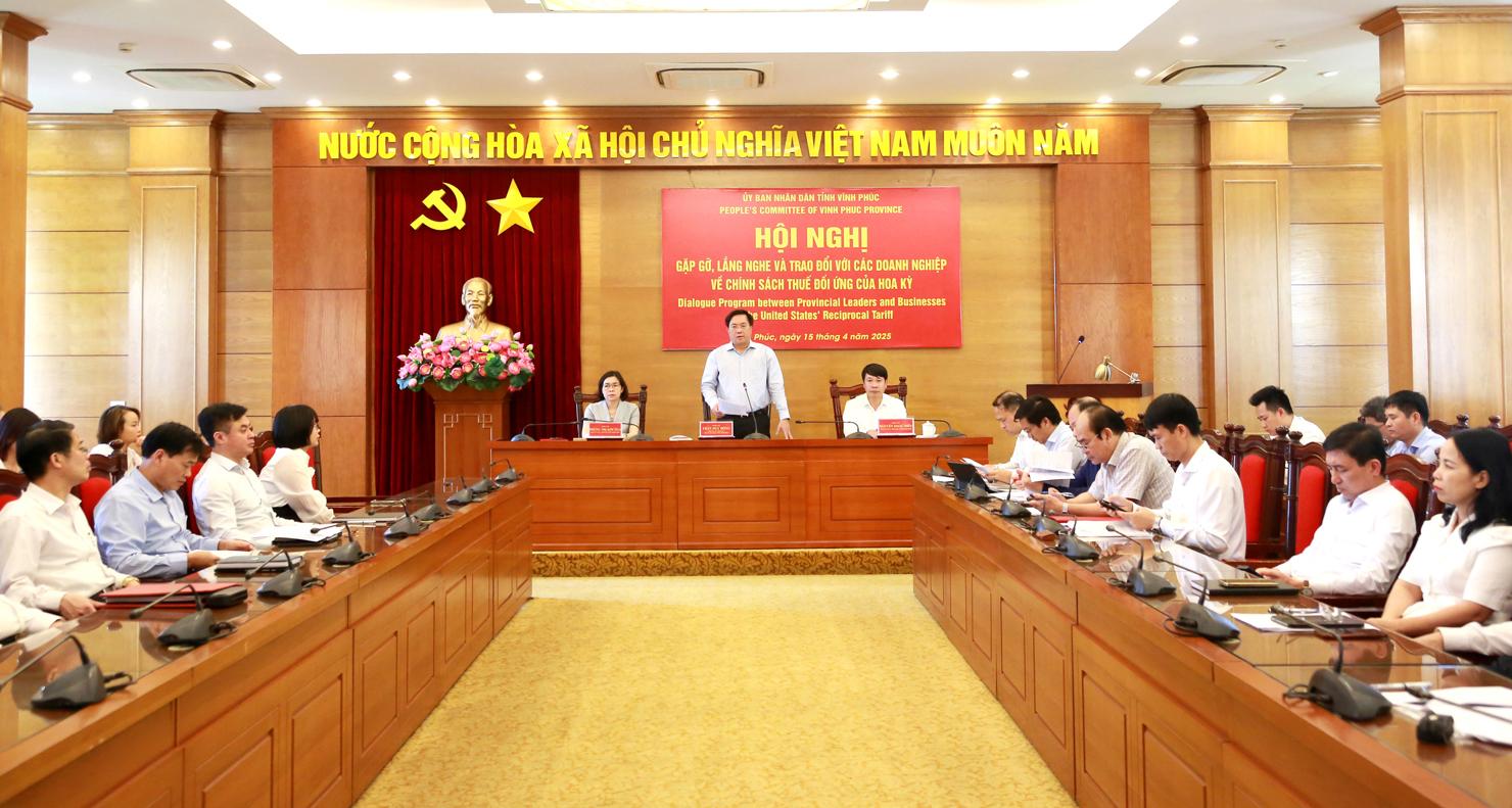 Vĩnh Phúc tổ chức Hội nghị gặp gỡ, lắng nghe và trao đổi với doanh nghiệp nhằm kịp thời tháo gỡ khó khăn.