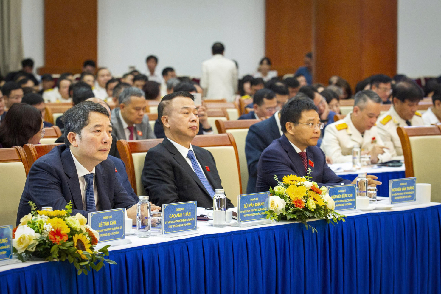 Lãnh đạo Bộ Tài chính tham dự Đại hội Thi đua yêu nước ngành Tài chính 2025–2030. Ảnh: Bùi Nụ