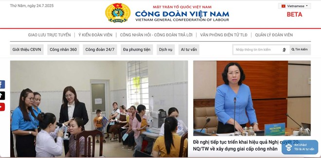 Cổng TTĐT Công đoàn: Chuyển mình trong kỷ nguyên số