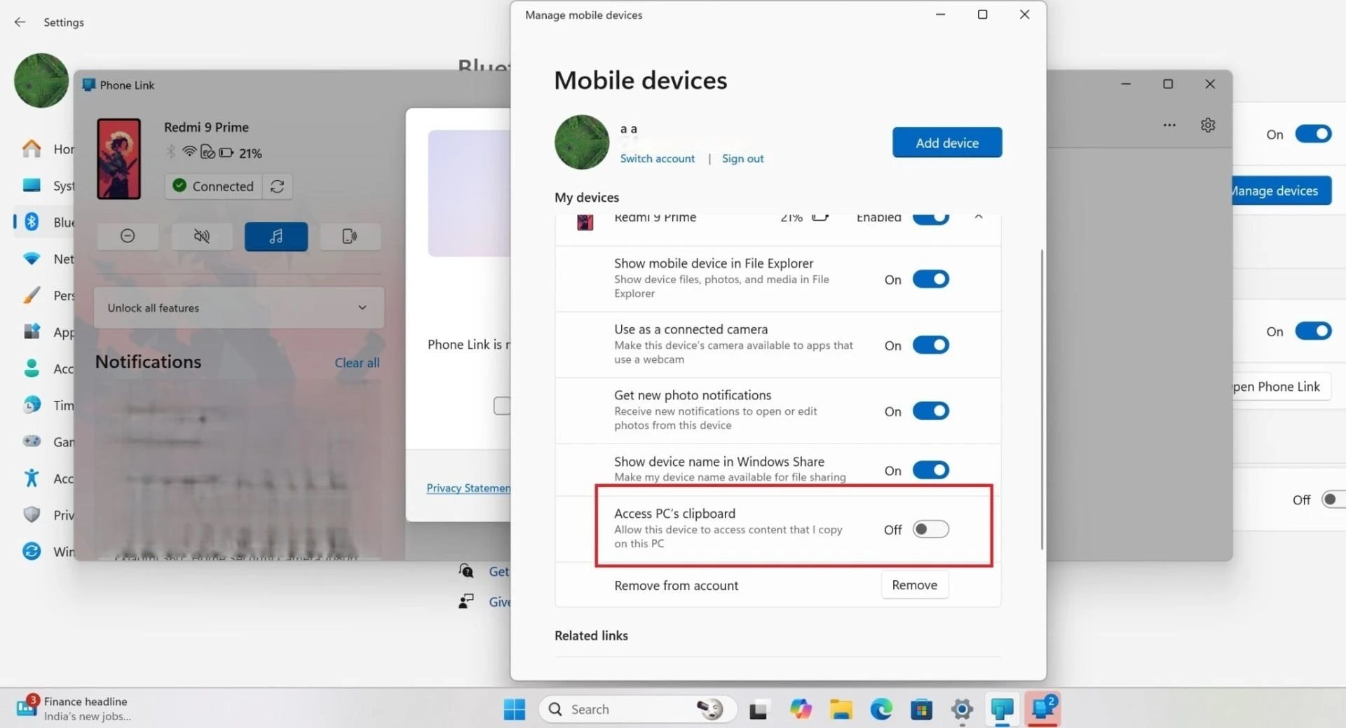 Microsoft thử nghiệm tính năng đồng bộ Windows 11 và Android