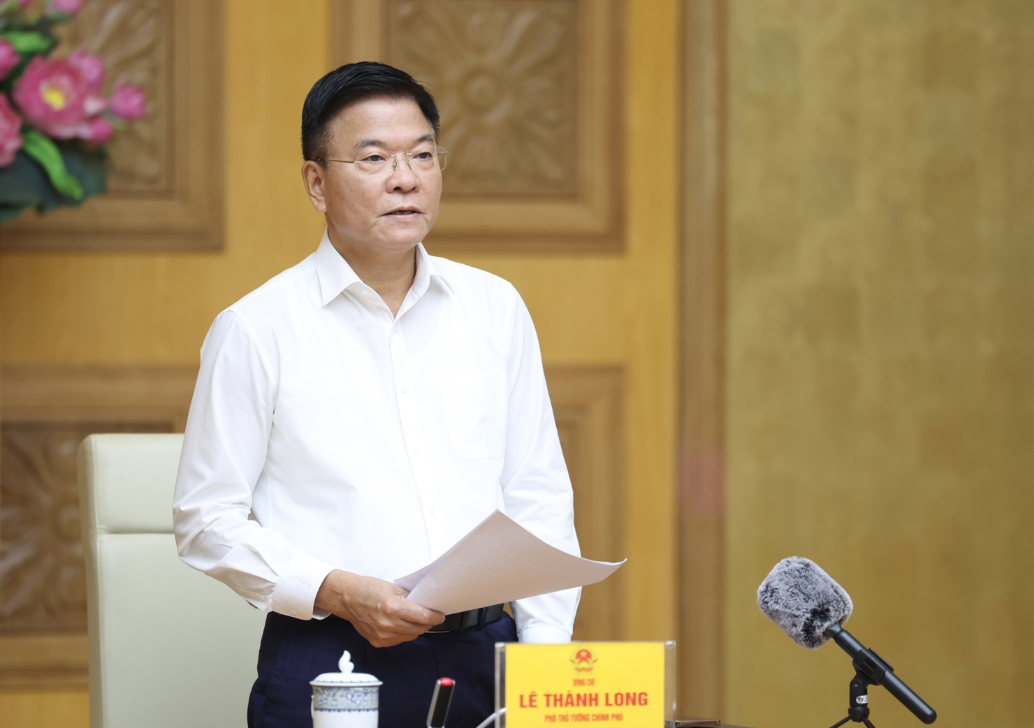 Phó Thủ tướng Lê Thành Long phát biểu chỉ đạo tại cuộc họp. Ảnh: VGP.