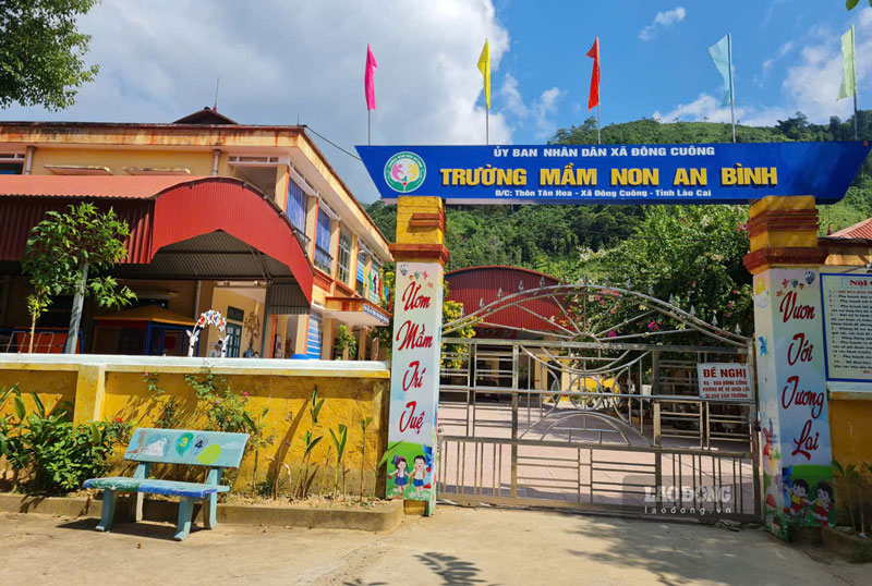 Trường Mầm non An Bình (xã Đông Cuông, tỉnh Lào Cai). Ảnh: Bảo Nguyên