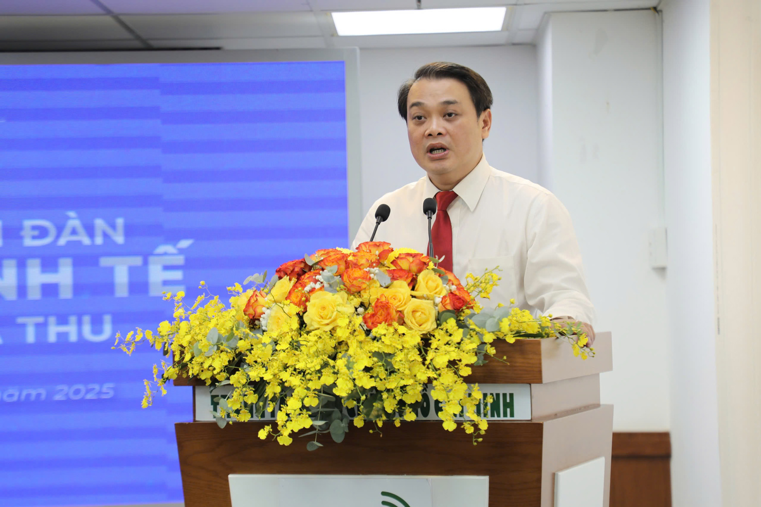 Ông Lê Trường Duy - Giám đốc HCMC C4IR chia sẻ thông tin về Diễn đàn Kinh tế mùa thu năm 2025