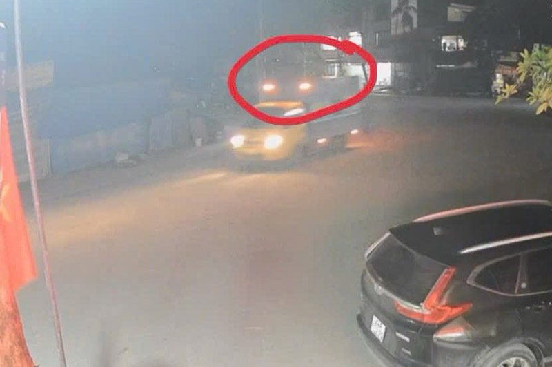 Hình ảnh từ camera nhà dân ghi lại về chiếc xe liên quan. Ảnh: Công an Lào Cai