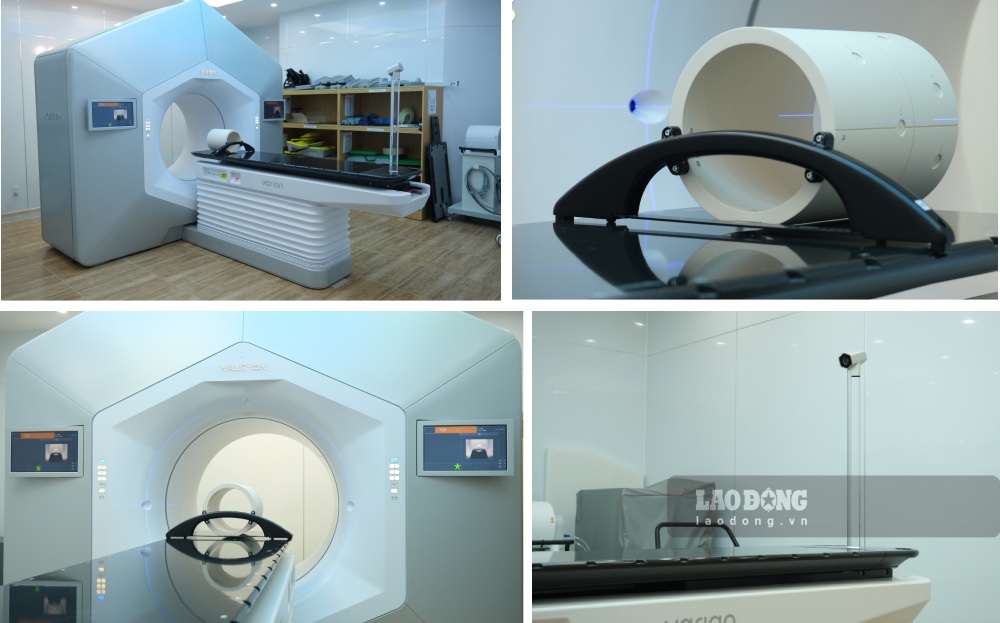Hiện nay, Bệnh viện (cơ sở 1) có Hệ thống gia tốc tuyến tính Halcyon là hệ thống xạ trị đầu tiên được trang bị trong hệ thống y tế công lập tại Việt Nam, với các tính năng ưu việt trong các thế hệ máy gia tốc hiện có. “Máy mới này có suất liệu rất cao, là thế hệ mới nhất, đã ứng dụng công nghệ AI trong xạ trị nên thời gian xạ trị chỉ từ 4 - 6 phút, tức giảm đáng kể 5 - 6 lần so với máy trước” - ông Nguyễn Huy Sang, thuộc Công ty Thiết bị y tế MEGA thông tin.