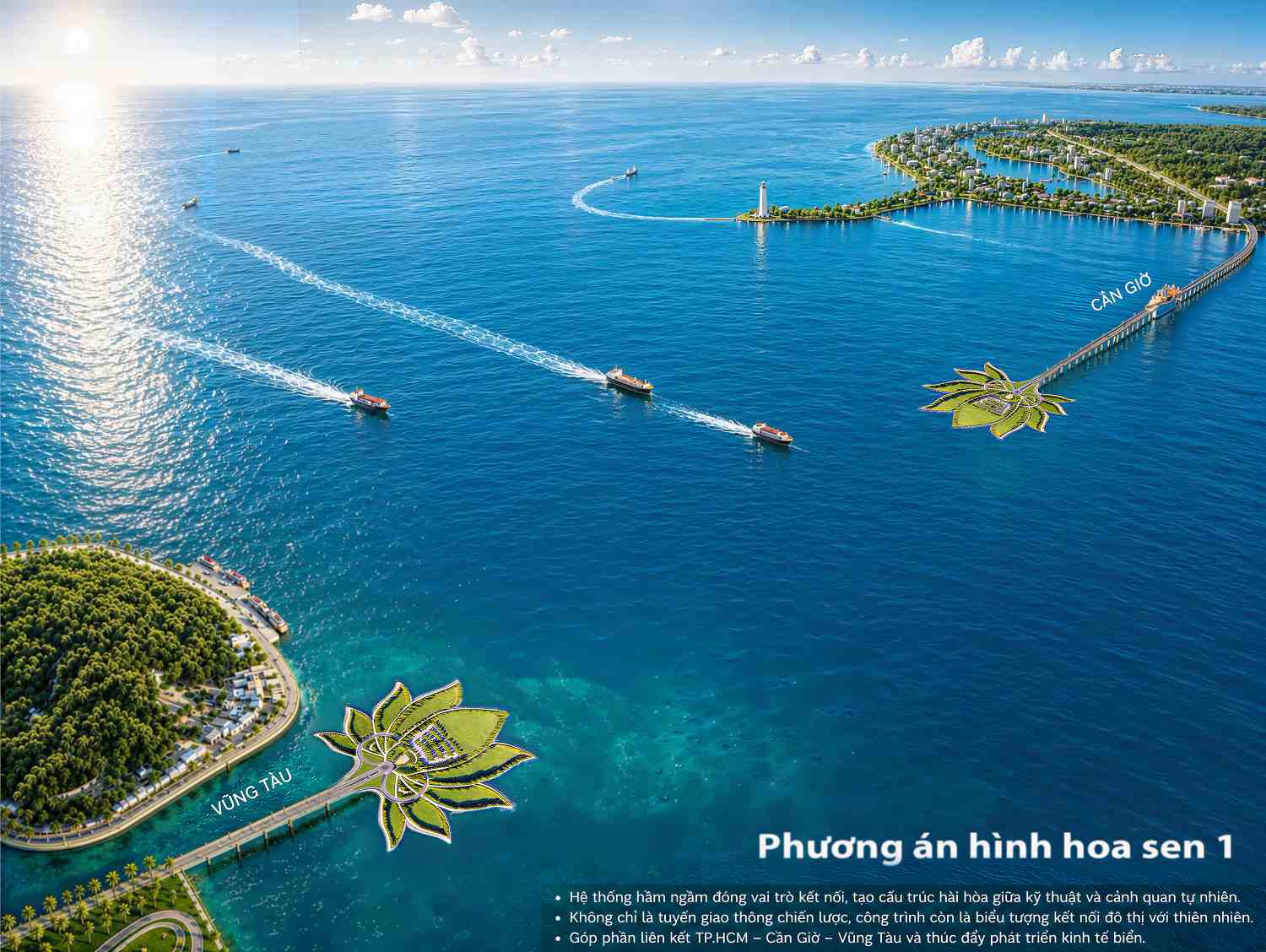 Phối cảnh đường vượt biển Cần Giờ - Vũng Tàu. Ảnh: Nhà đầu tư