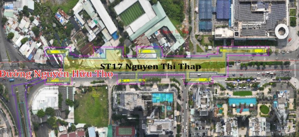 Vị trí ga Nguyễn Thị Thập (ST17).  Ảnh: Liên danh tư vấn